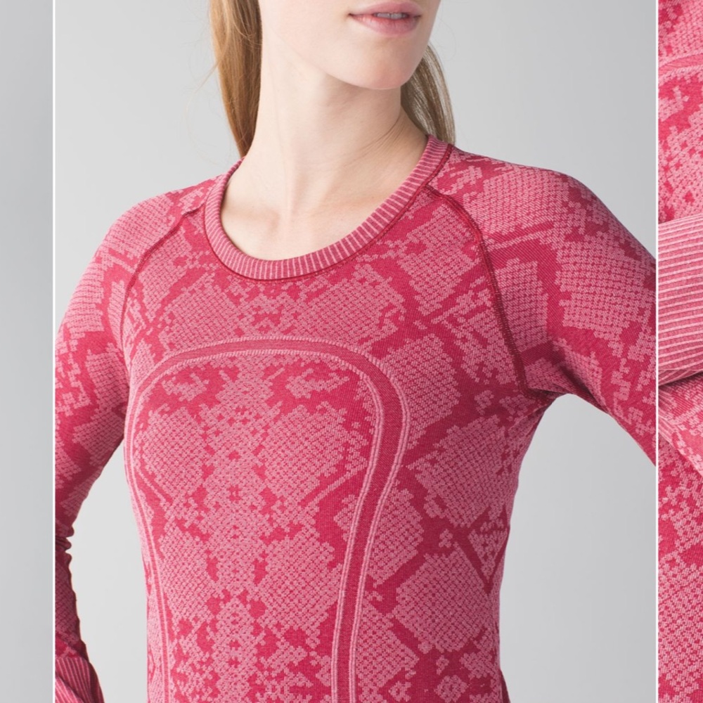 Lululemon Swiftly Tech Long Sleeve Crew Heathered Cranberry size 6